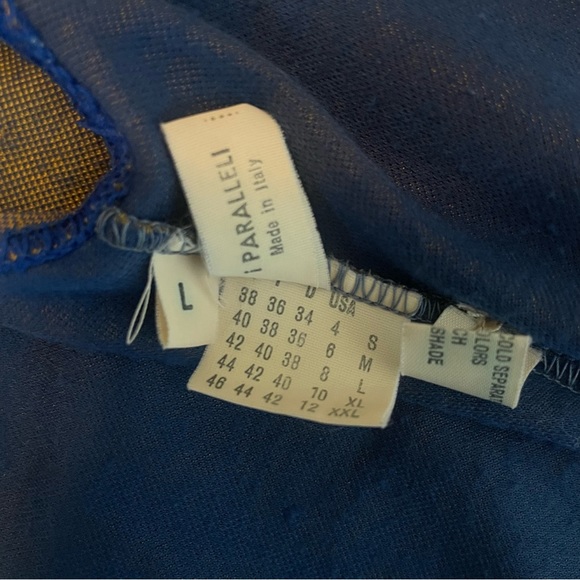 RARE Vintage Alaia Paris Cap Sleeve Sculpted Bodycon Shift Dress - Gold/Blue - Picture 9 of 9